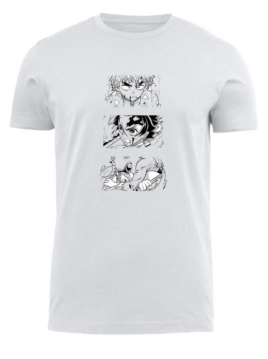 Anime Demon slayer nezuko tanjiro t- shirt fit White 5