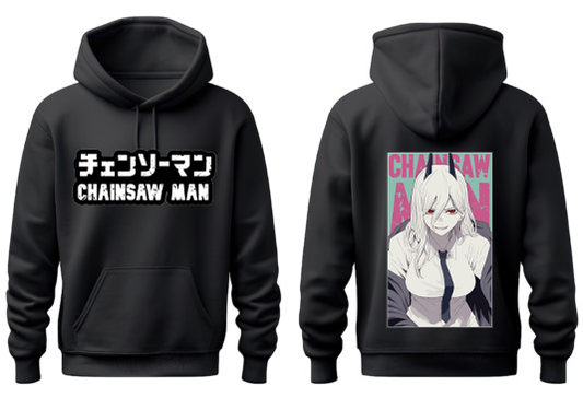 Chainsaw Man One Size hoodie Black Back 5