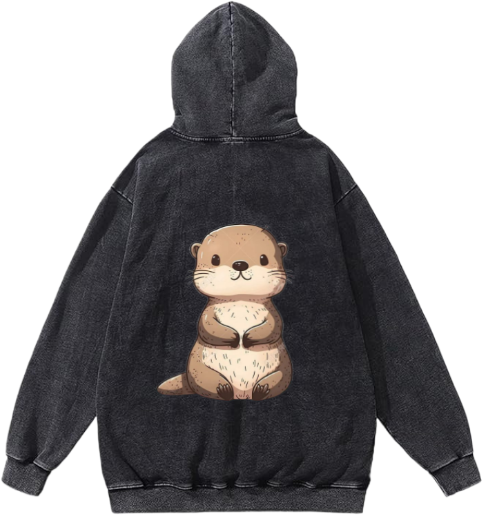 otter One Size hoodie Washed Back 5