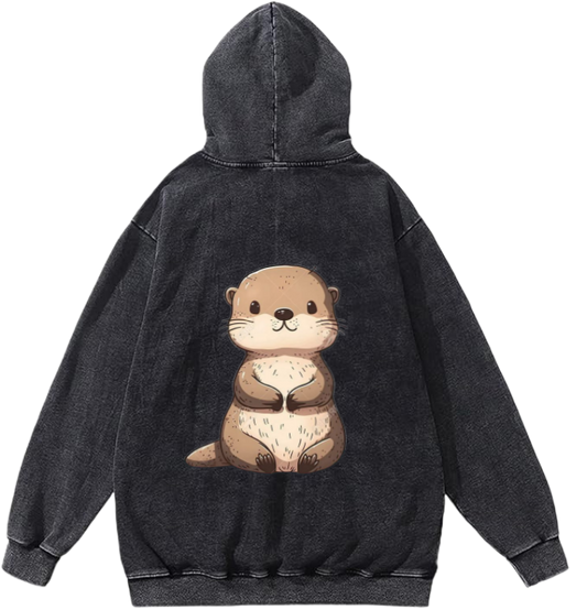 otter One Size hoodie Washed Back 5