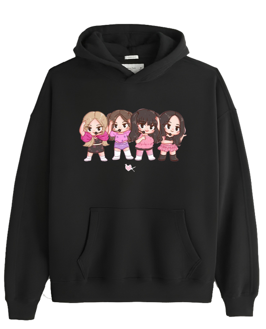 Black pink One Size hoodie Black 5