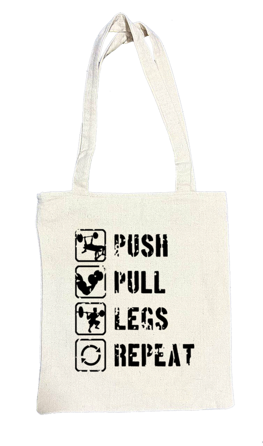 PUSH Back text tote bag beige 5