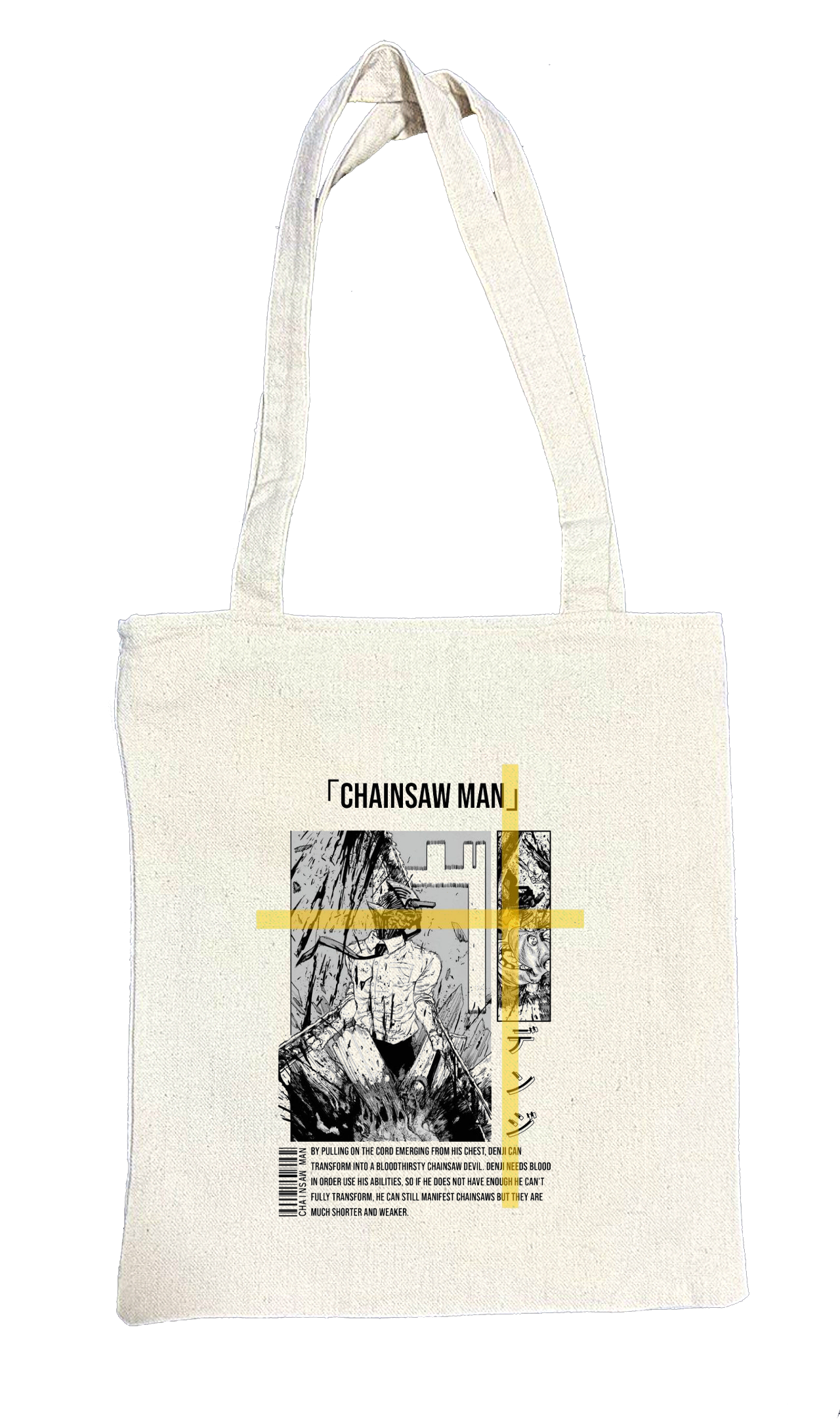 Chainsaw Man tote bag beige 8