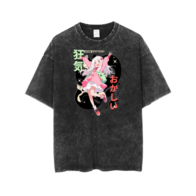 RANDOM ANIME GIRL t- shirt Washed  5
