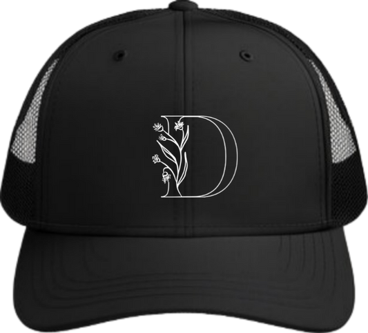vector letter Baseball cap Black D 5