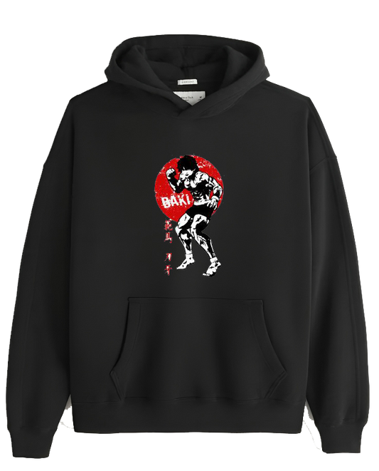 Anime baki oversize hoodie Black 5