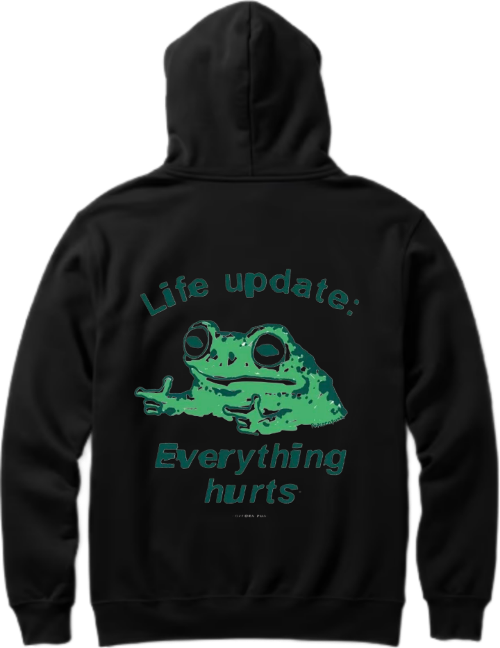 frog Oversize Hoodie Black Back 5