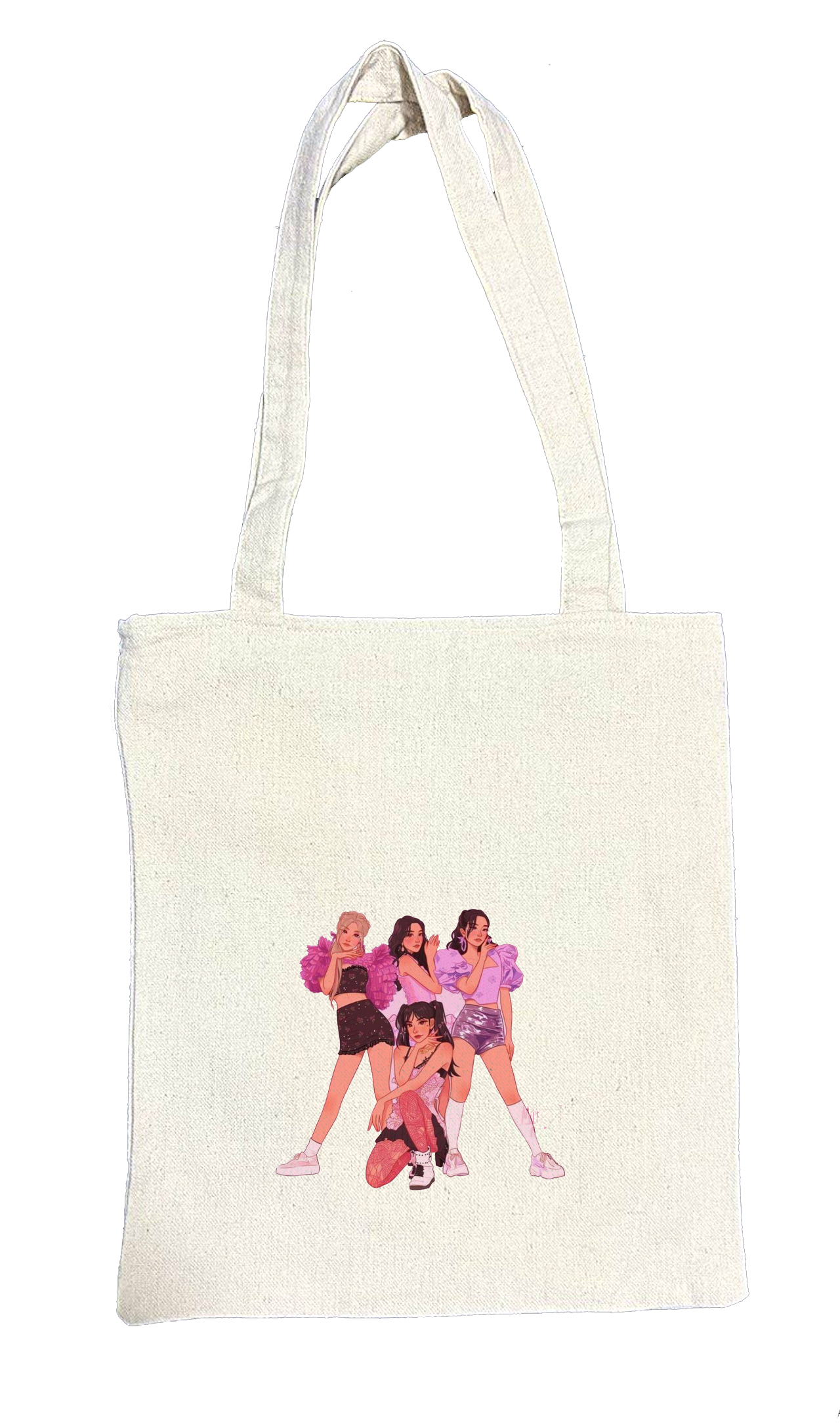 Black pink tote bag beige 4