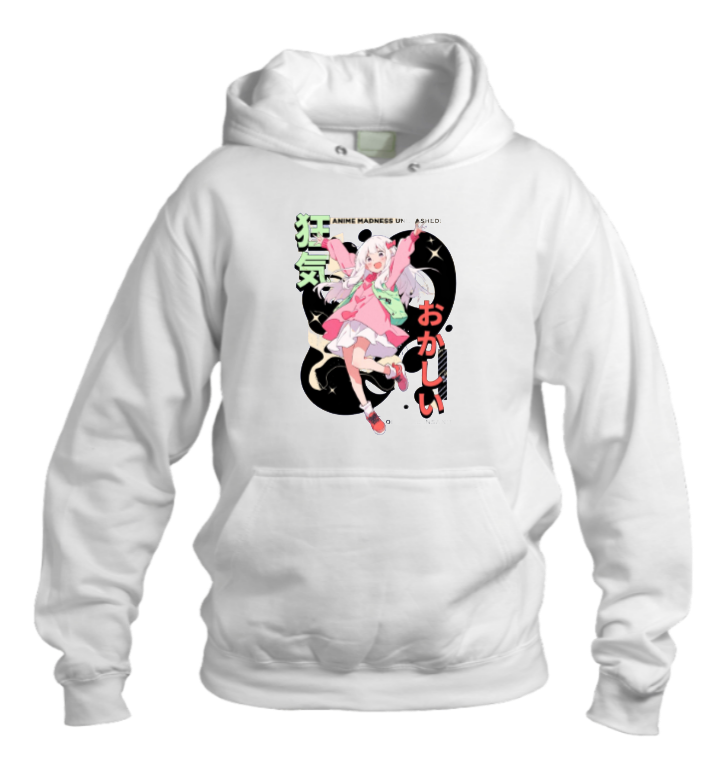 RANDOM ANIME GIRL Oversize  Hoodie White 5