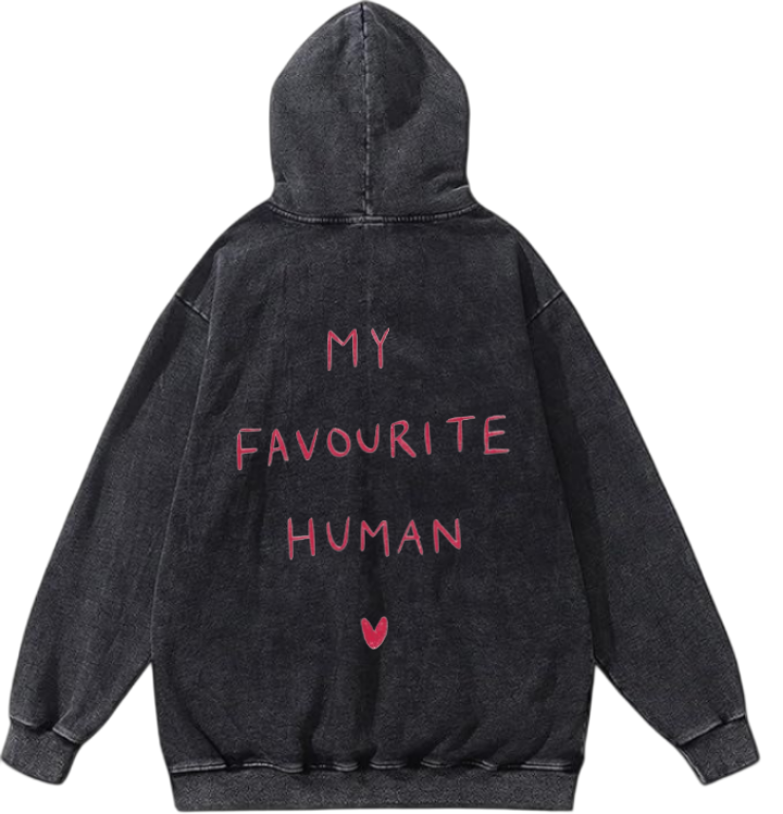 VaIentine coupIe Oversize  Hoodie Washed gray Back 5