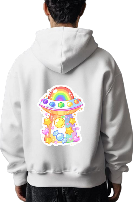 aliens Oversize Hoodie Back White 5