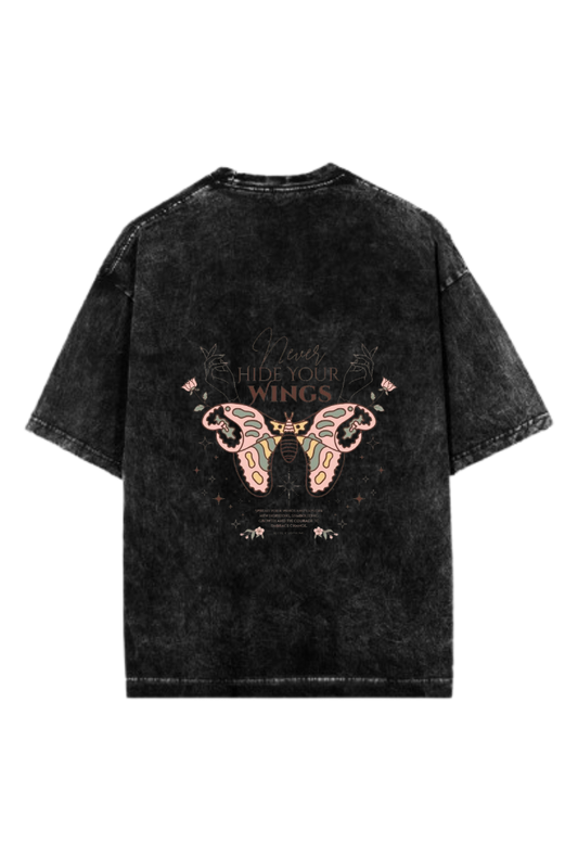 butterflies One Size t- shirt Washed Back 5