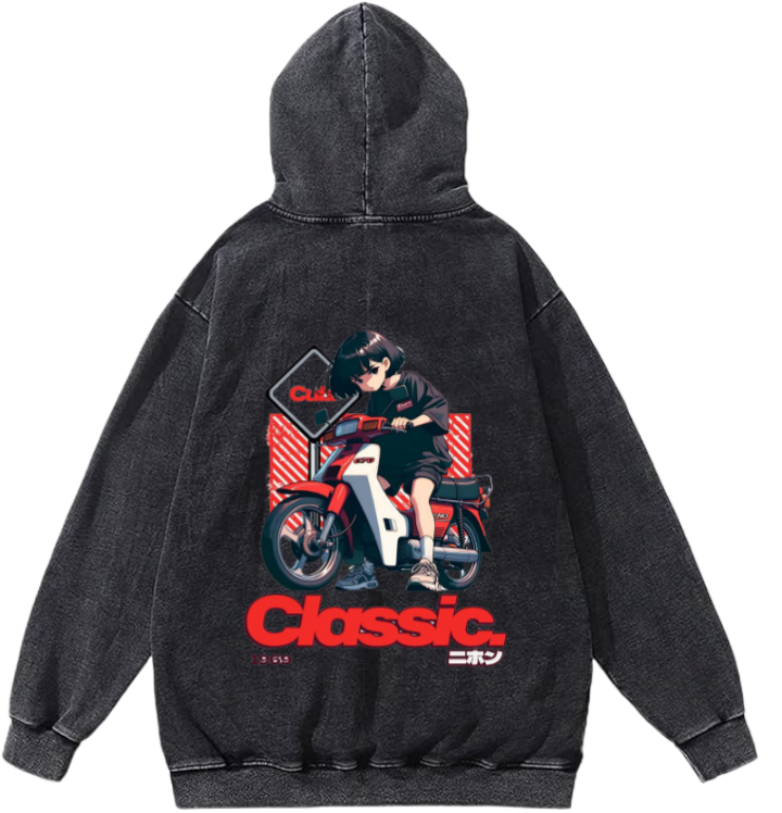 Classic. Over Size hoodie Washed Back 5