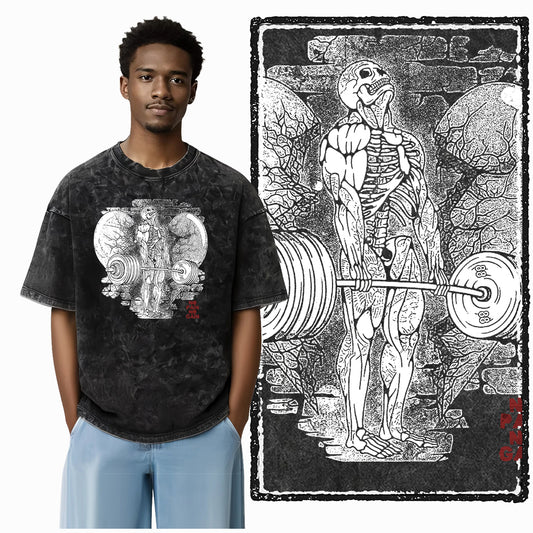 Go Hard Or Go Home Workout Gym T-Shirt Washed Oversized for Men Women, Vintage Fitness Bodybuilding Graphic Tee, Casual Short Sleeve Charcoal Top 5