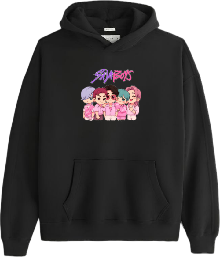 Hunterix kpop Oversize  Hoodie Black 5