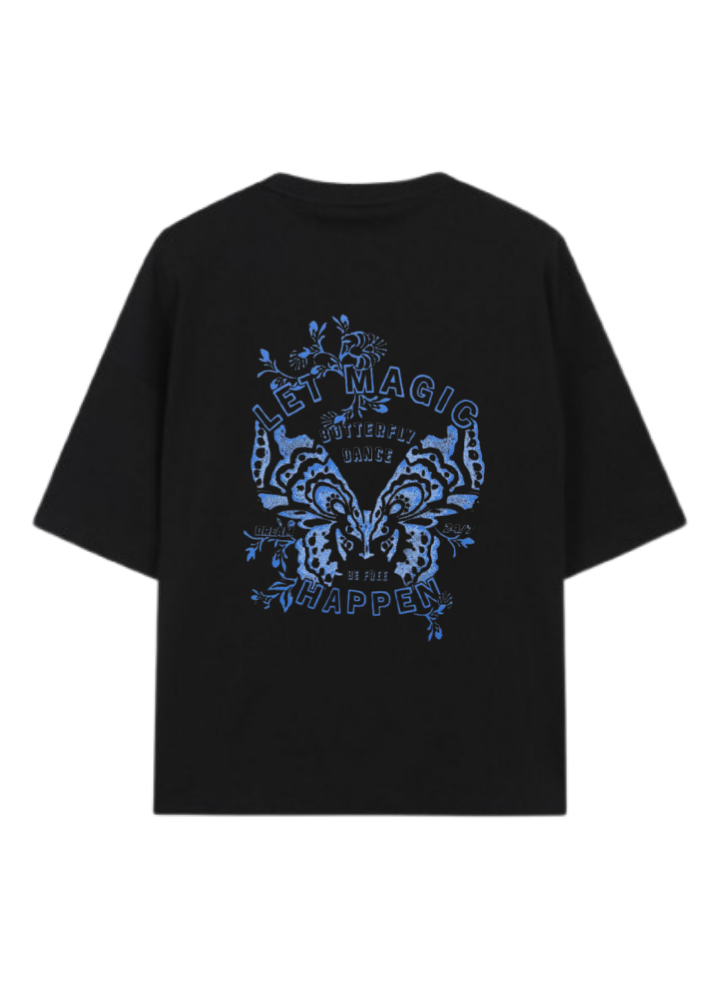 butterflies t- shirt Black Back 5
