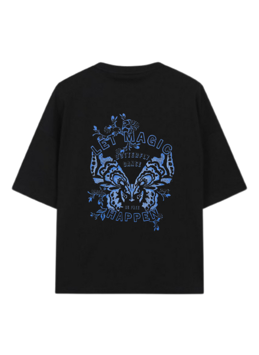 butterflies t- shirt Black Back 5