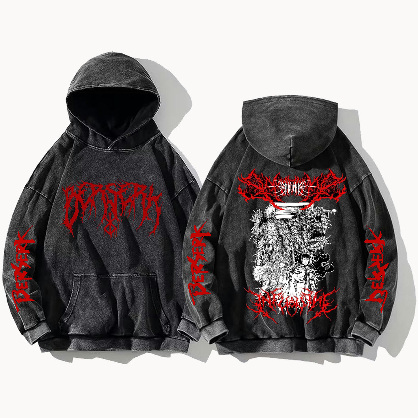Berserk One Size hoodie Washed Back 5