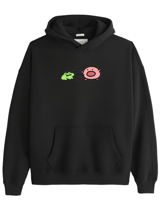 Cute Pink Anime Kirby Character Graphic Hoodie for Women and Men, Kawaii Cartoon White Pullover Sweatshirt 5
