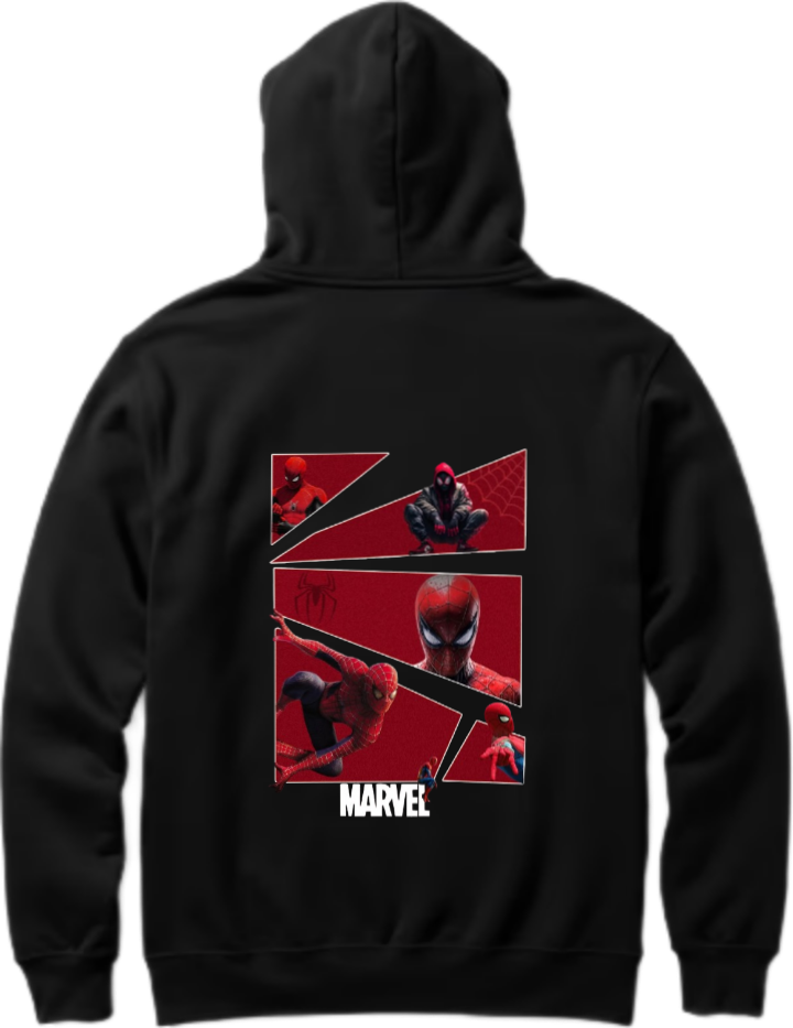 Spiderman One Size hoodie Black Back 5