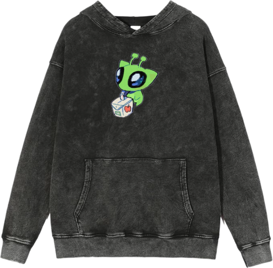 aliens Oversize Hoodie Washed gray  5