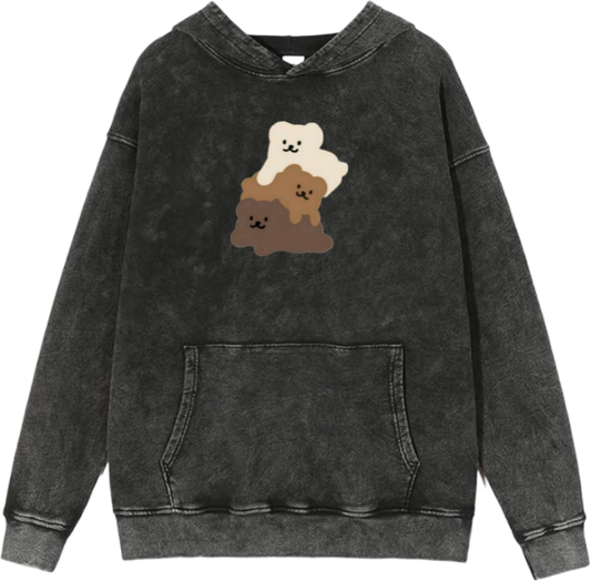 bear Oversize  Hoodie Washed gray  5