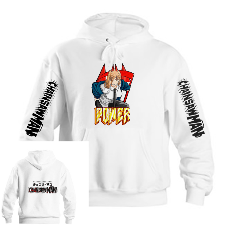 Chainsaw Man One Size hoodie White Back 4