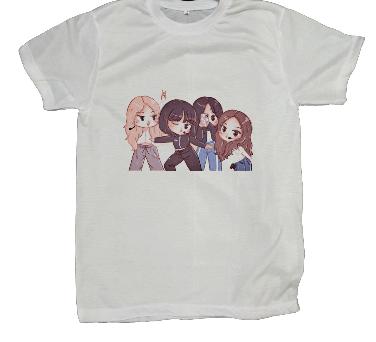 Black pink t- shirt fat White 4