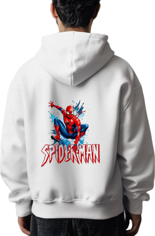 Spiderman One Size hoodie White Back 5