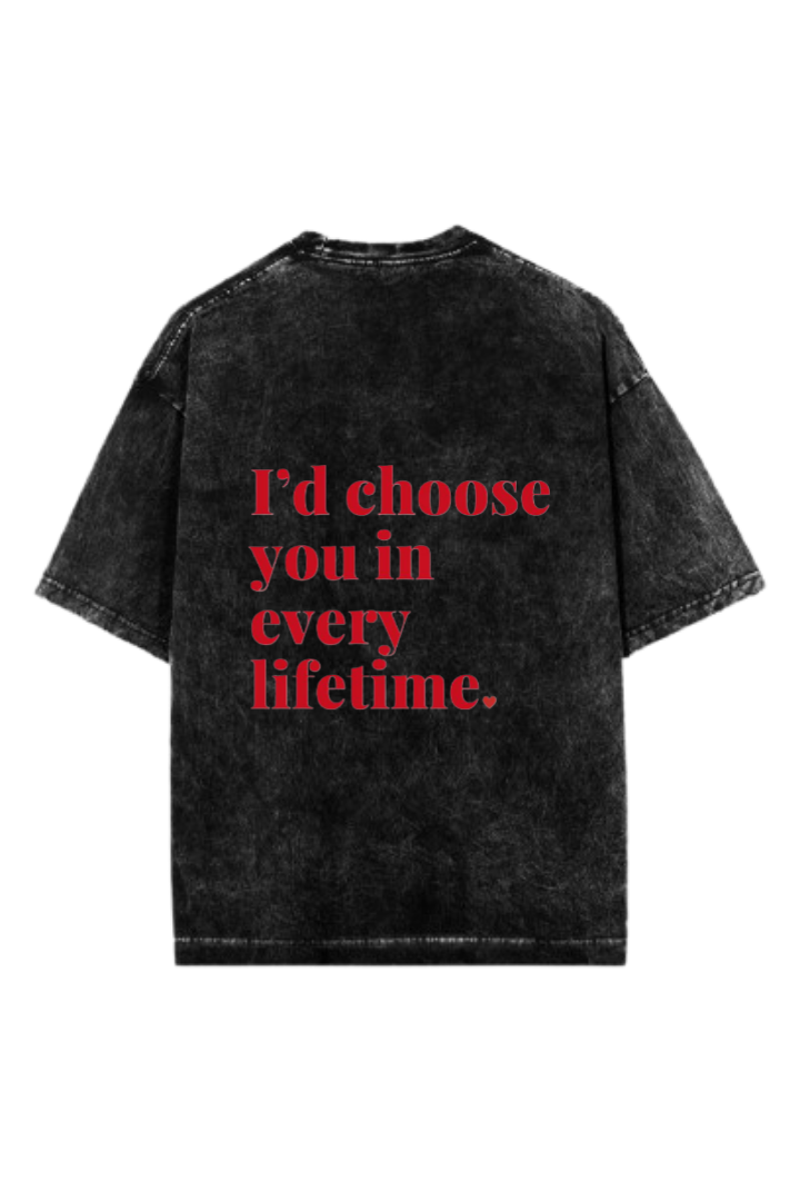 VaIentine coupIe One Size t- shirt Washed Back 5