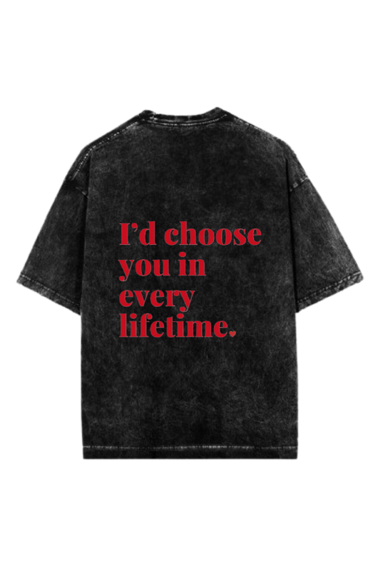 VaIentine coupIe One Size t- shirt Washed Back 5
