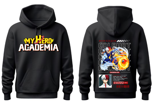 Boku no hero academy bnha One Size hoodie Black Back 5