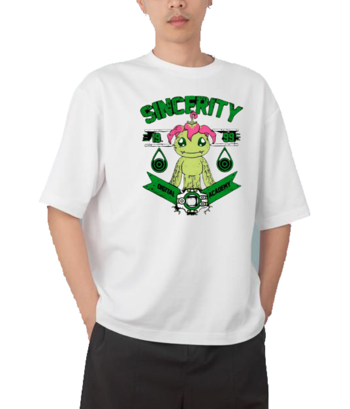Digimon Adventure t- shirt Over Size White 5