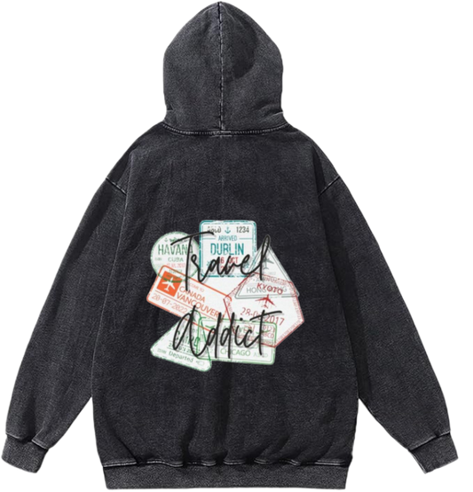travel travellar Oversize Hoodie Washed gray Back 5