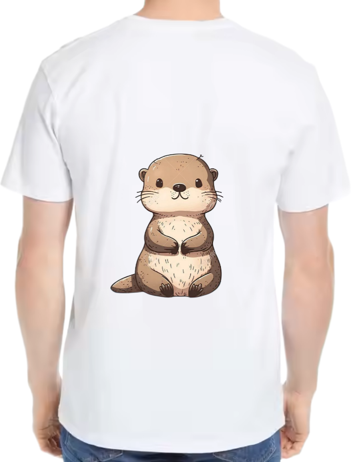 small otter t- shirt One Size White back 5