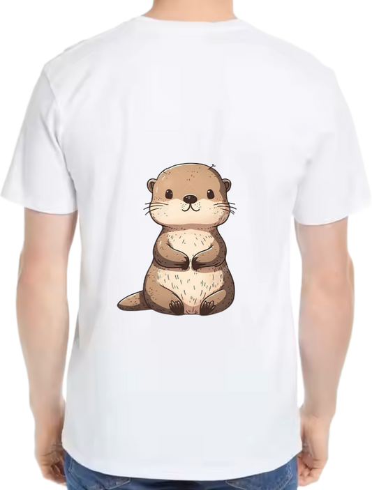 small otter t- shirt One Size White back 5