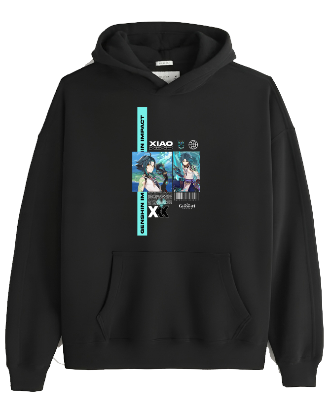 Genshin Impact Xiao Over Size hoodie Black 5