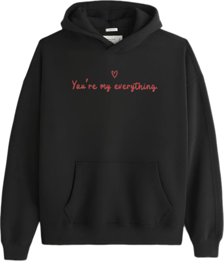 VaIentine coupIe Oversize Hoodie Black 5