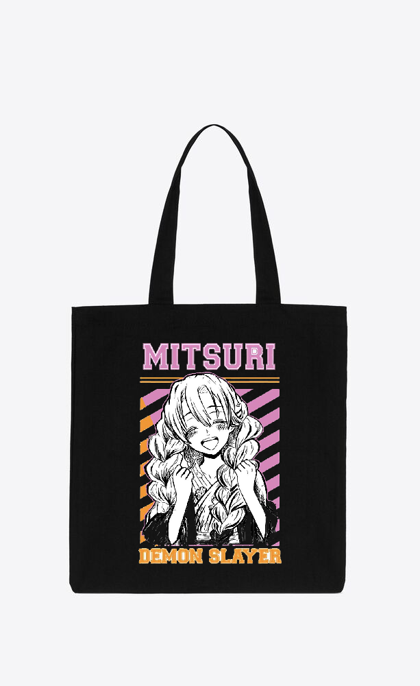 Anime Demon slayer nezuko tanjiro tote bag Black 5