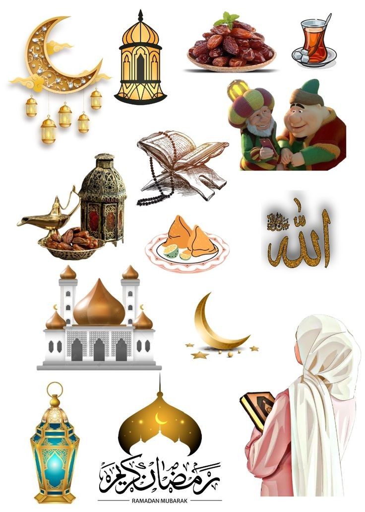 Ramadan Mubarak Stickers Pack, Islamic Theme Decor, Lanterns, Crescent Moon, Mosque, and Holy Quran Aesthetic Stickers for Journaling, Scrapbooking, Water Bottles, Laptop, and Planner Decals