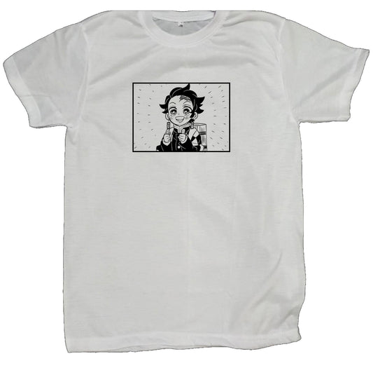 Anime Demon slayer nezuko tanjiro t- shirt fit White 59