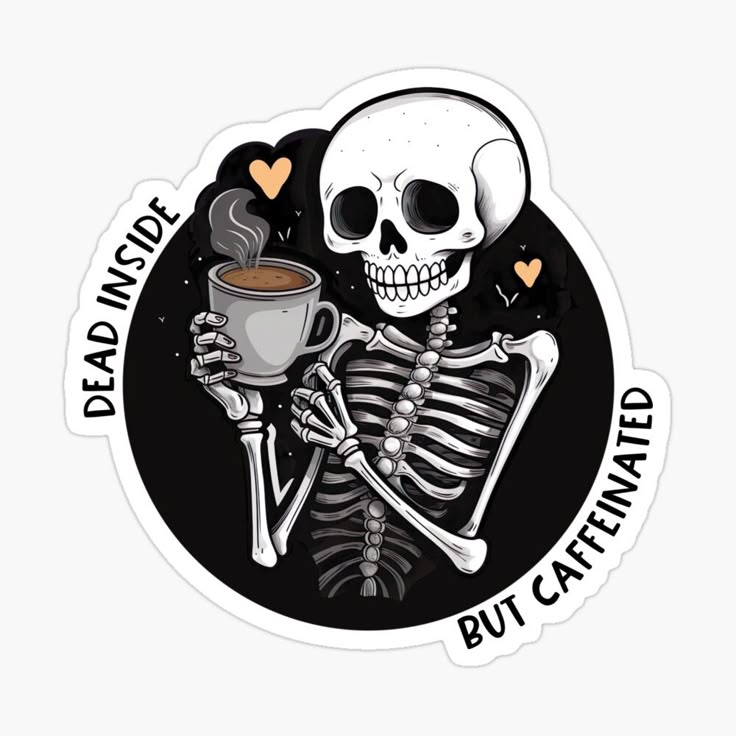 Sticker coffee DEAD INSIDE 60