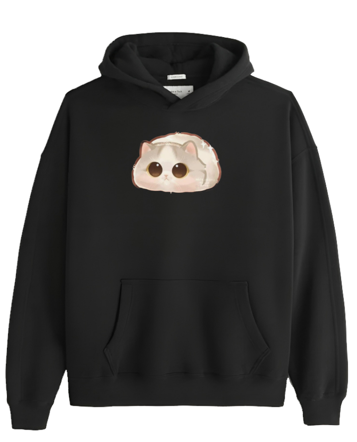 cat Oversize Hoodie Black 60