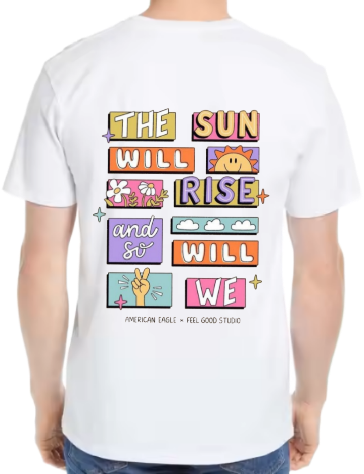 THE SUN WILL RISE+ WE+ t- shirt One Size White back 60