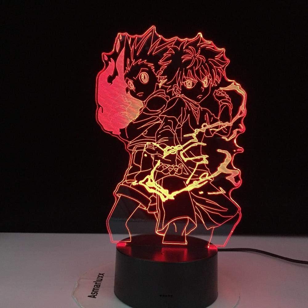 3D Anime Hunter Killua Hisoka 7-Color LED Lamp, Multi-color