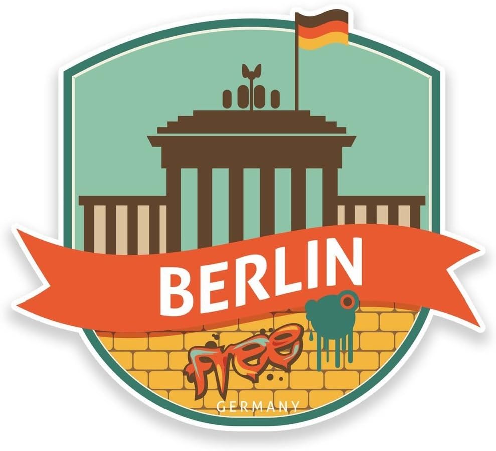 2 x 25cm/250mm Berlin Germany Vinyl Sticker Decal Laptop Travel Luggage Car iPad Sign Fun #9206