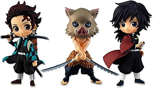 Q Posket Petit Demon Slayer Anime Vol.2 3 قطع، من بانبريستو، بلاستيك، أعمال الرسوم المتحركة اليابانية، مقاسات متعددة