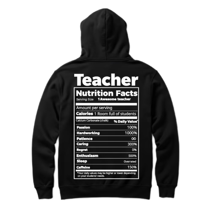 Teacher Back text oversize hoodie back 61
