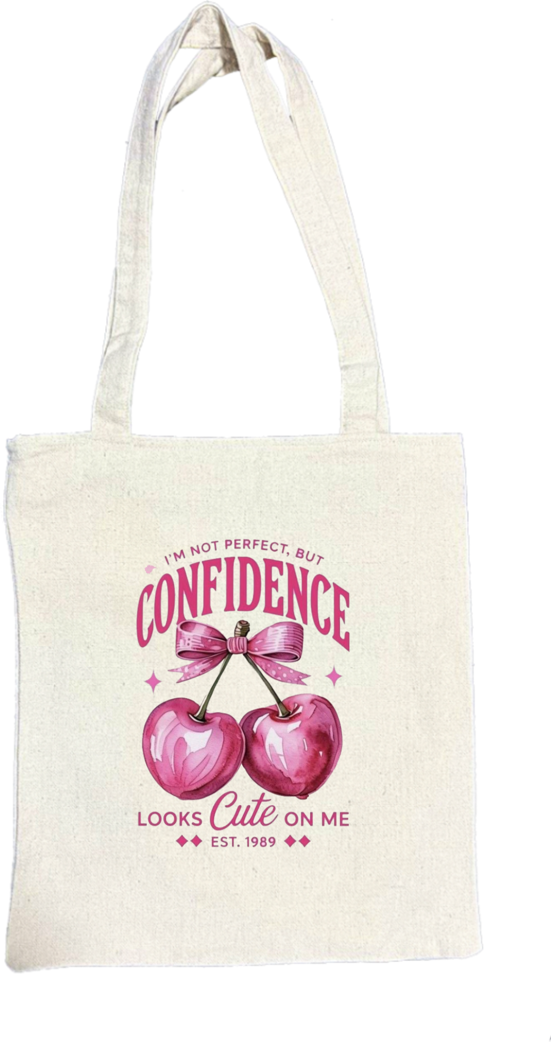 I'M NOT PERFECT, BUT CONFIDENCE tote bag beige 61