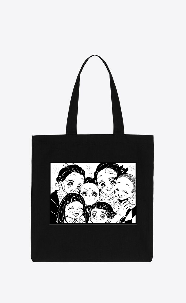 Anime Demon slayer nezuko tanjiro tote bag Black 61
